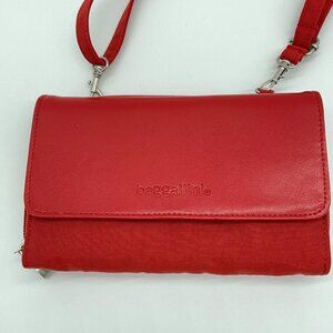 Baggallini RFID Phone Wallet Crossbody Bag‎ Red Pockets Shoulder Purse